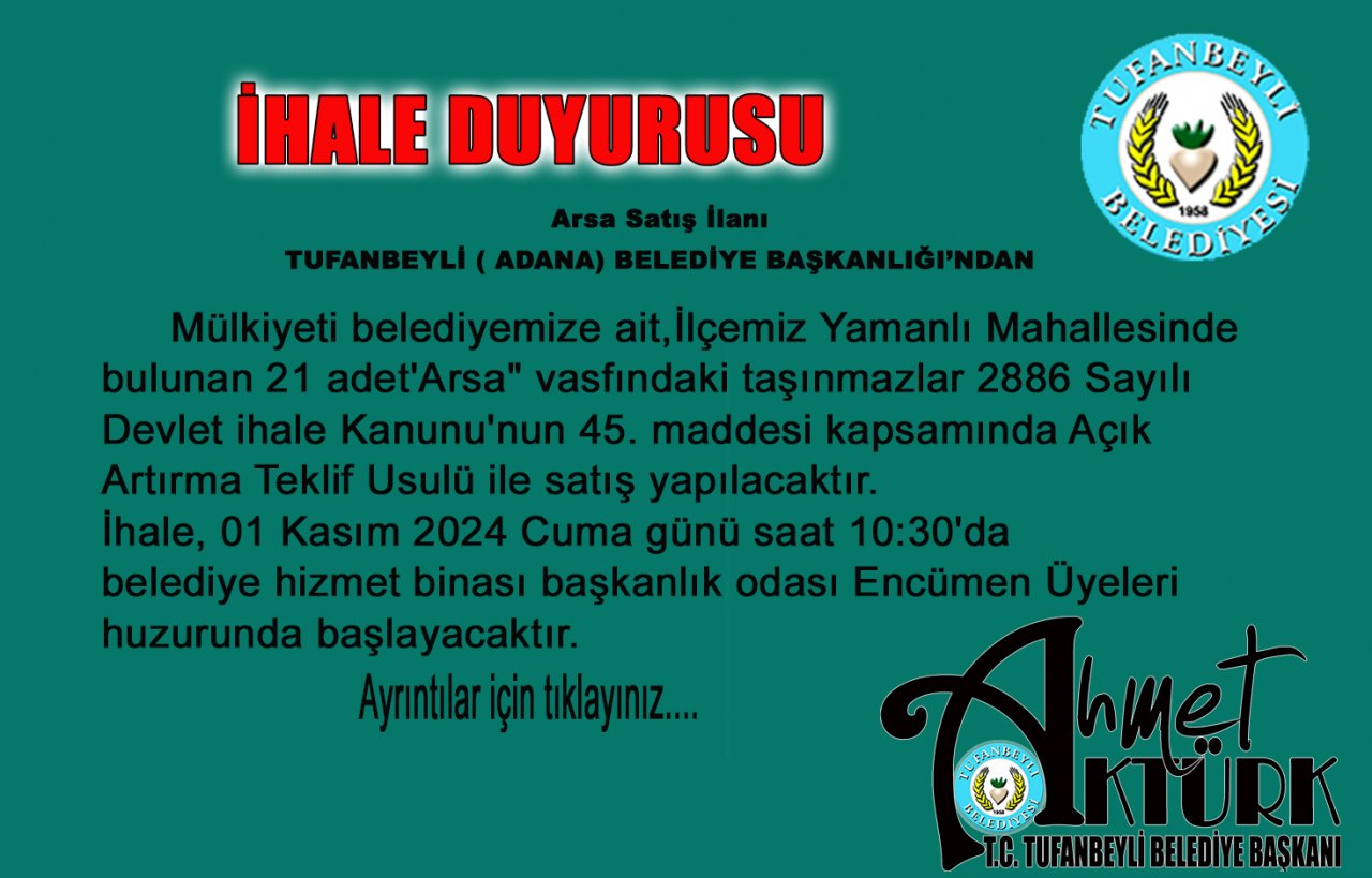 İHALE DUYURU